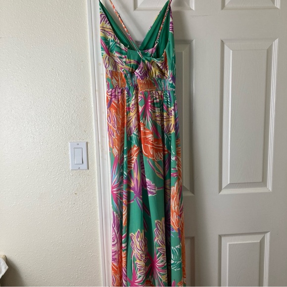 Flying Tomato Floral Printed Cutout Halter Maxi Dress Multicolor Size L - Picture 2 of 16